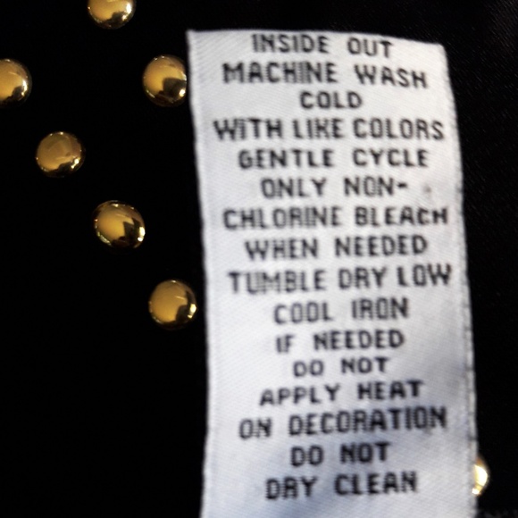 Designer Carmen Marc Valvo Lined Fitted Dress Gold Metal Studs Zip Back Quality - Picture 7 of 7